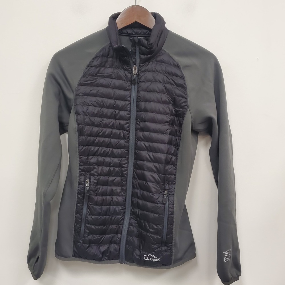LL Bean Womens 850 Down Jacket Size S Downtek‎ Quilted Outdoor Hiking Granola